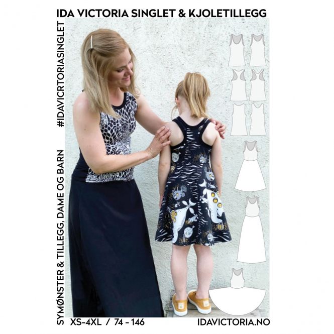 Hovedbilde Ida Victoria singlet & kjoletillegg (XS-4XL + ...