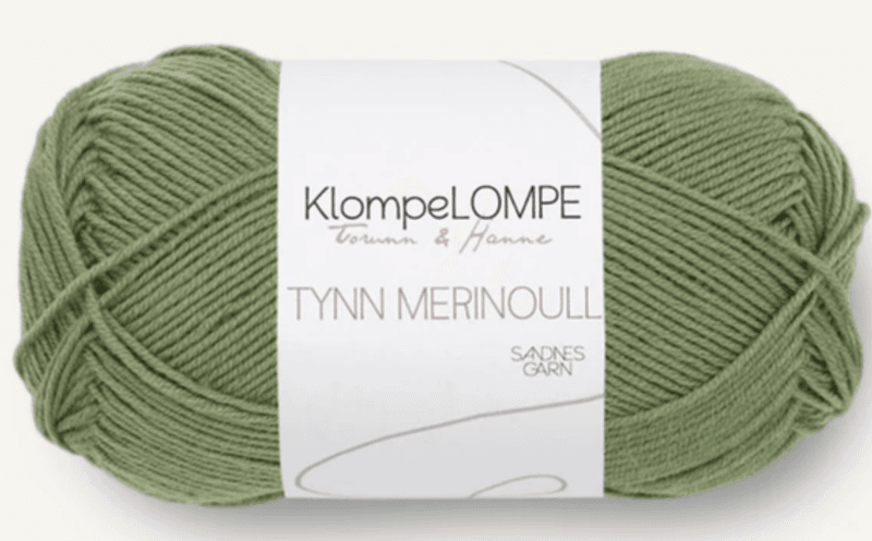 KLOMPELOMPE TYNN MERINOULL MØRK PUDDERGRØNN 9052