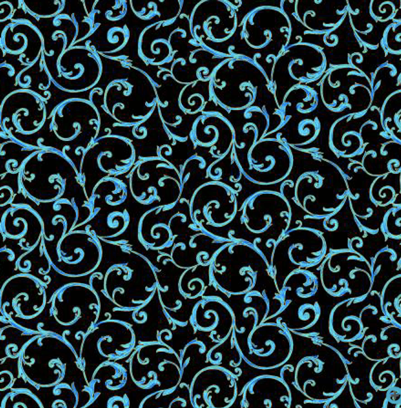 Peacock Metallic Scrolls