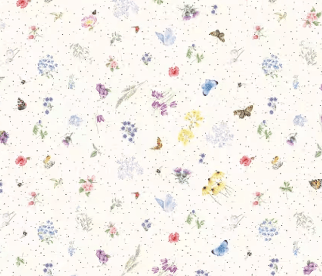 Hovedbilde Cream Flowers And Butterflies