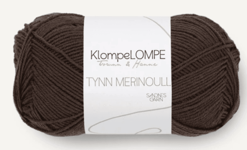 KLOMPELOMPE TYNN MERINOULL MØRK BRUN 3081